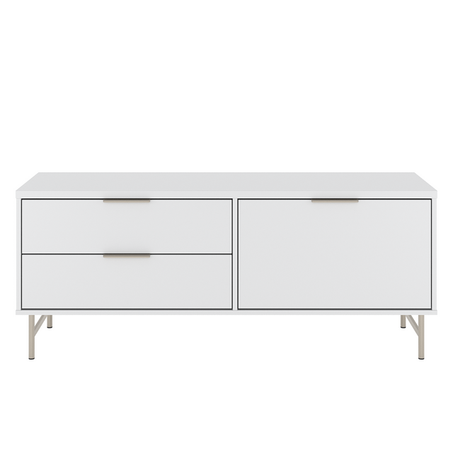 Rack para TVs até 50 Polegadas Yves 135 cm Off White Fosco com Dourado