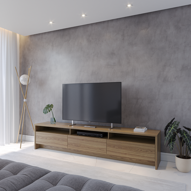 Rack Aspen 219cm 3 Portas para TV até 75 Polegadas Freijó