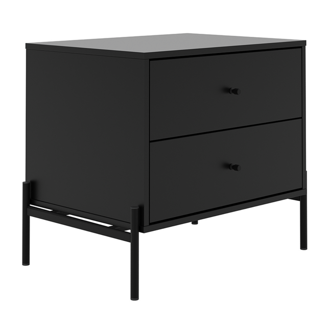 Mesa de Cabeceira Jasper 64 cm Branco Gloss com Dourado