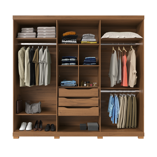 Guarda-Roupa Casal 6 portas 100% MDF 246 cm Memphis Canella