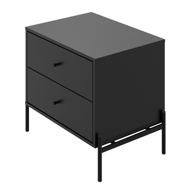 Mesa de Cabeceira Jasper 64 cm Branco Gloss com Dourado