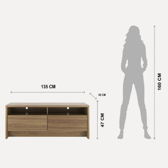 Rack para TV 50 Polegadas 2 Portas 135cm Aspen - Preto