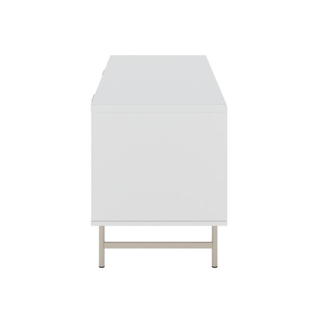 Rack para TVs até 50 Polegadas Yves 135 cm Off White Fosco com Dourado