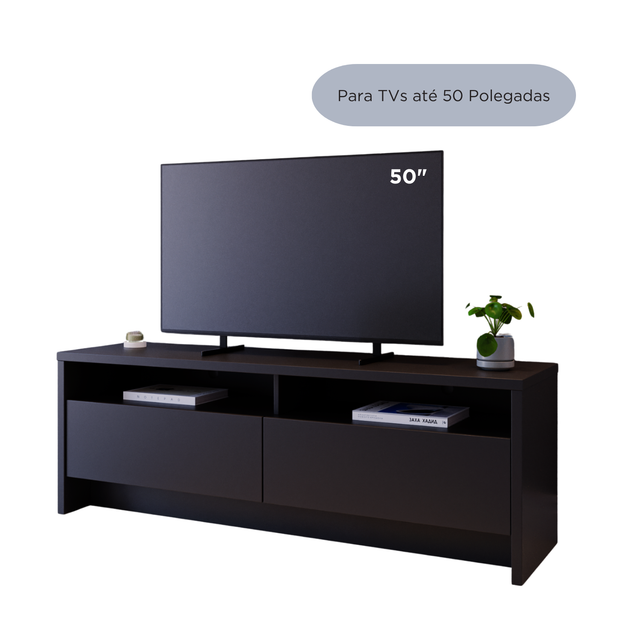 Rack para TV 50 Polegadas 2 Portas 135cm Aspen - Preto