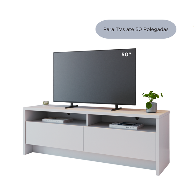 Rack para TV 50 Polegadas 2 Portas 135cm Aspen - Preto