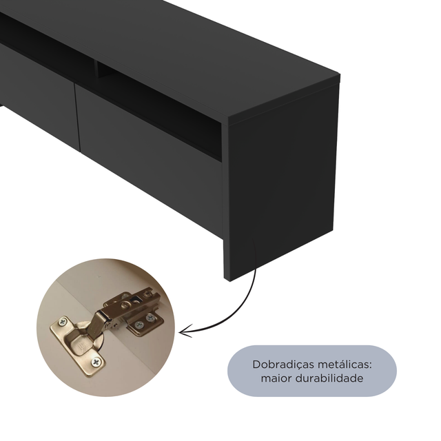 Rack para TV 75 Polegadas 3 Portas 184cm Aspen - Branco