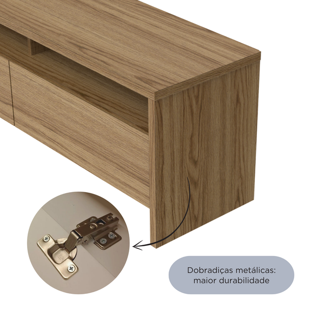 Rack para TV 75 Polegadas 3 Portas 219cm Aspen - Preto