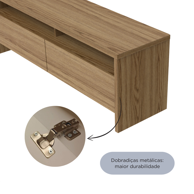 Rack para TV 50 Polegadas 2 Portas 135cm Aspen - Preto