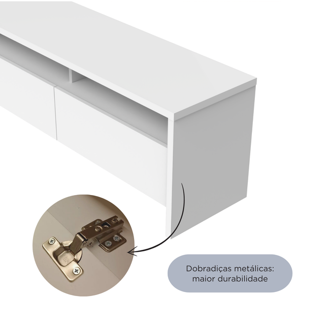 Rack para TV 50 Polegadas 2 Portas 135cm Aspen - Preto