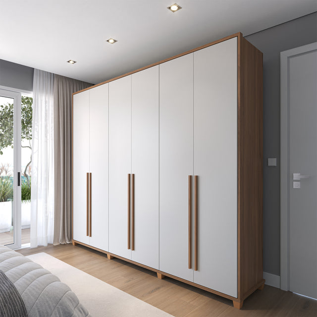 Guarda-Roupa Casal 6 portas 100% MDF com Espelho Interno Rockford Canella
