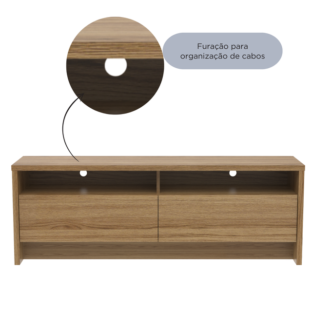 Rack para TV 50 Polegadas 2 Portas 135cm Aspen - Preto