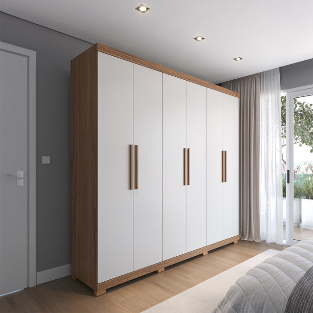 Guarda-Roupa Casal 6 portas Memphis 246cm Off White c/ Canella