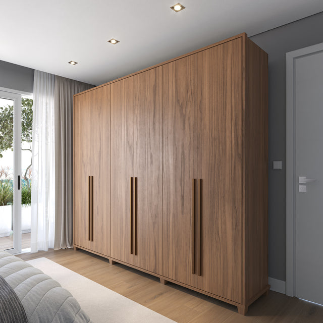 Guarda-Roupa Casal 6 portas 100% MDF com Espelho Interno Rockford Canella
