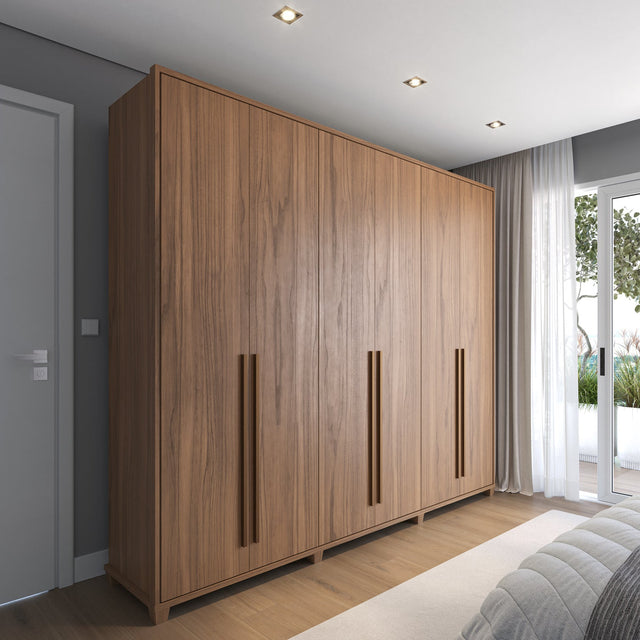 Guarda-Roupa Casal 6 portas 100% MDF com Espelho Interno Rockford 274cm Canella