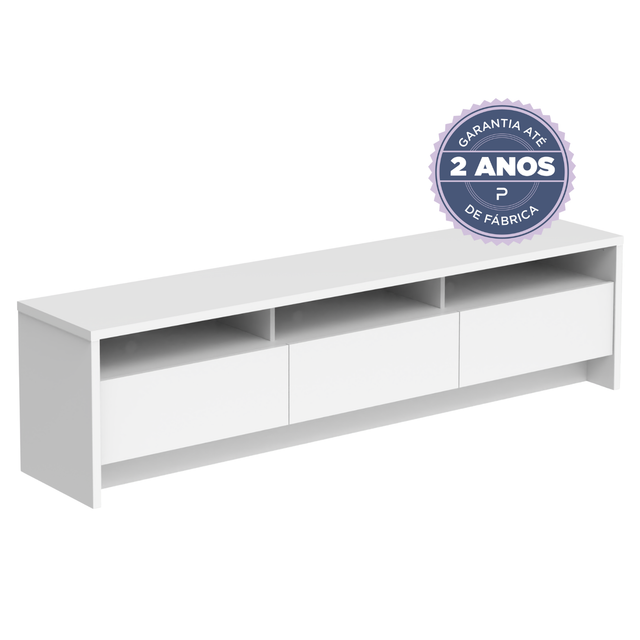 Rack para TV 75 Polegadas 3 Portas 184cm Aspen - Branco