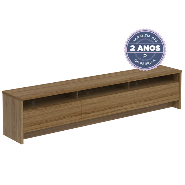 Rack para TV 75 Polegadas 3 Portas 219cm Aspen - Preto