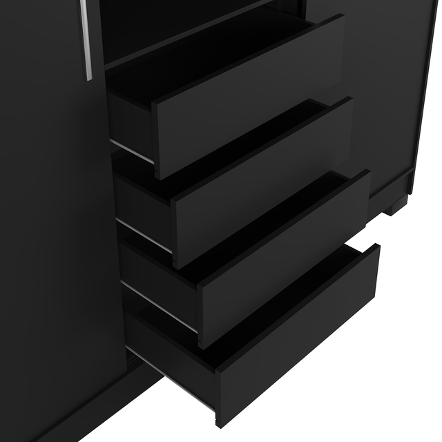 Guarda-Roupa Casal 2 Portas de Correr c/ Espelho Italo Carvalho com Grafite