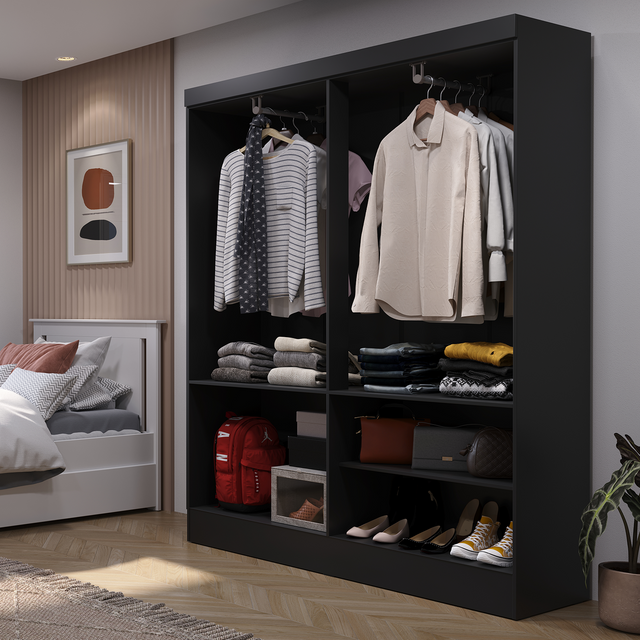 Guarda Roupa Solteiro 4 Portas Renzo 135cm Carvalho