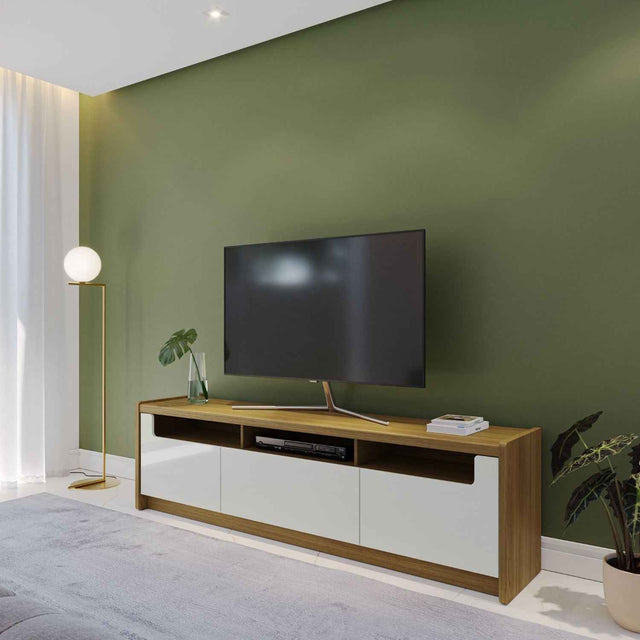 Rack para TVs até 75 Polegadas Oslo 185cm Off White com Freijó