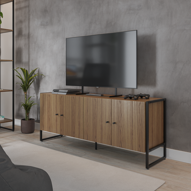 Rack para TVs até 50 Polegadas Voss 146 cm Freijó com Champanhe