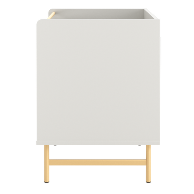 Mesa de Cabeceira c/ 2 Gavetas Yves Branco Fosco c/ Champanhe