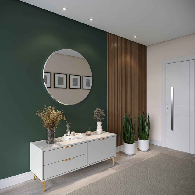 Rack para TVs até 50 Polegadas Yves 135 cm Off White Fosco com Dourado