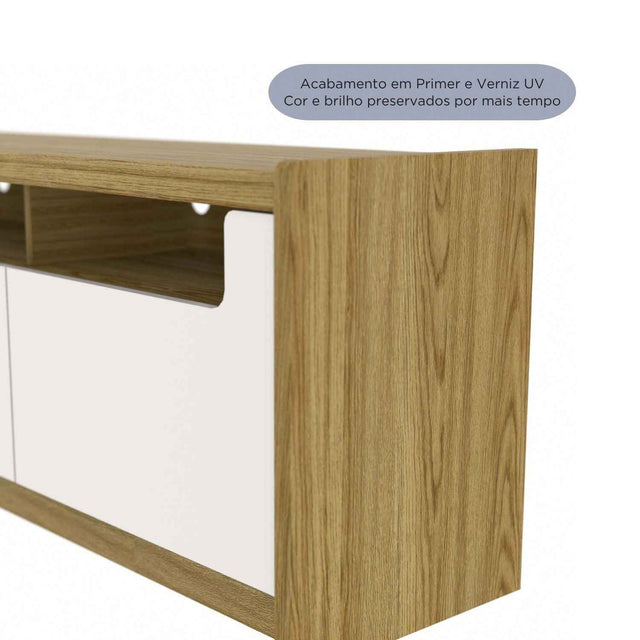 Rack para TVs até 75 Polegadas Oslo 185cm Off White com Freijó