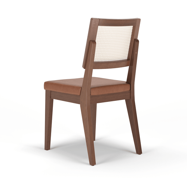 Cadeira de Madeira Saga Linho Bege