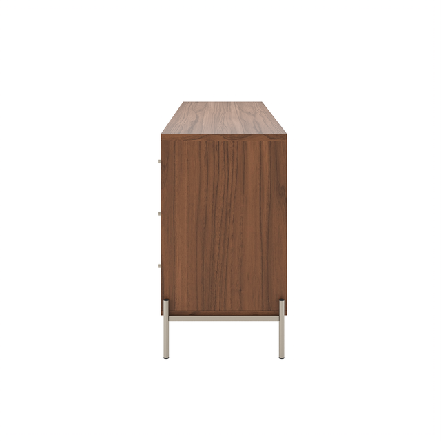 Cômoda 6 Gavetas Jasper 182 cm Branco Gloss com Dourado