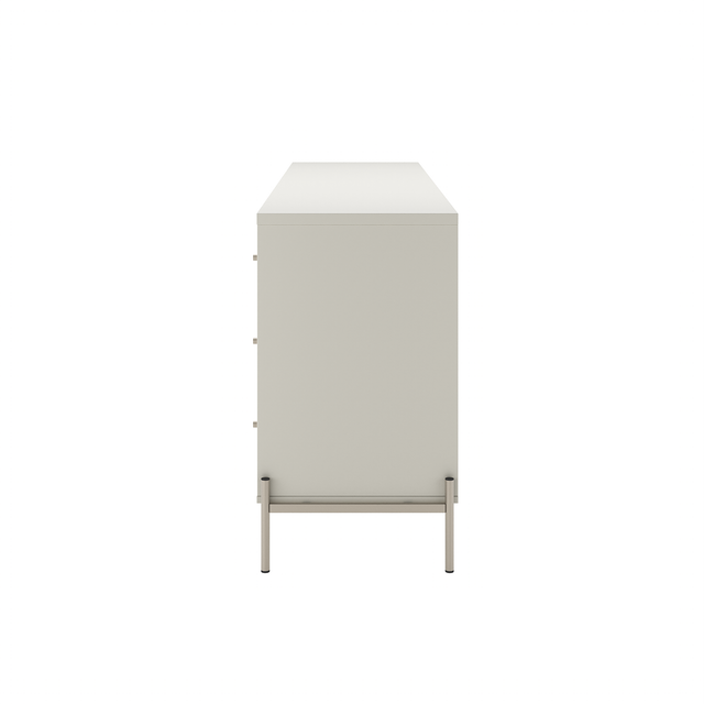 Cômoda 6 Gavetas Jasper 182 cm Branco Gloss com Dourado