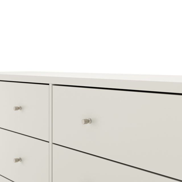 Cômoda 6 Gavetas Jasper 182 cm Branco Gloss com Dourado