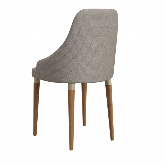 Conjunto c/ 2 Cadeiras de Madeira Evelyn Champanhe