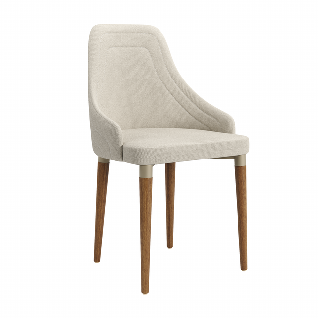 Conjunto c/ 2 Cadeiras de Madeira Evelyn Champanhe