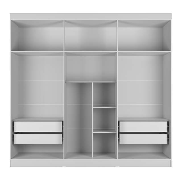 Guarda-Roupa Casal 6 Portas 4 Gavetas Lazzaro 231cm Branco