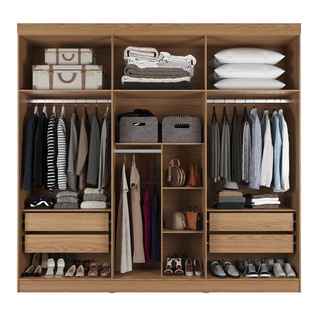 Guarda-Roupa Casal 6 Portas 4 Gavetas Lazzaro 231cm Branco