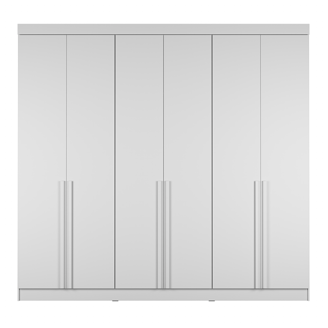 Guarda-Roupa Casal 6 Portas 4 Gavetas Lazzaro 231cm Branco