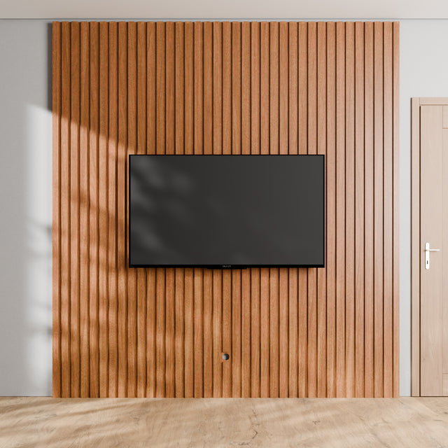 Painel Devin para TVs 75 Polegadas com Rack Flynt 2.2 Natural com Off White