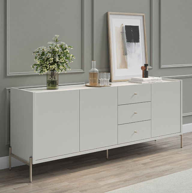 Buffet Jasper 185 cm - Off White Fosco c/ Champanhe