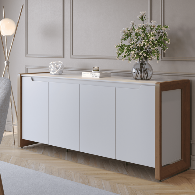Buffet Bristol 189 cm – Off White Fosco c/ Natural