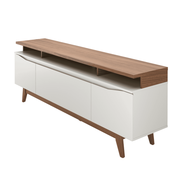Rack Flynt ST para TVs até 75 Polegadas 3 Portas 185cm Off White com Canella