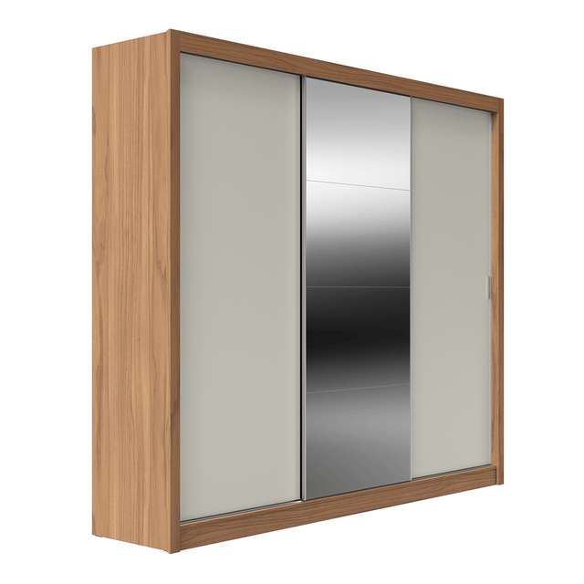 Guarda-Roupa 100% MDF Montclair 3 portas de correr com gavetas Ele/Ela - 275 cm