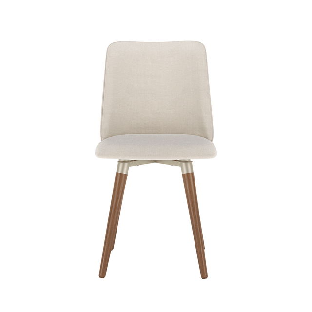 Conjunto c/ 2 Cadeiras de Madeira Dakota Giratória Champanhe