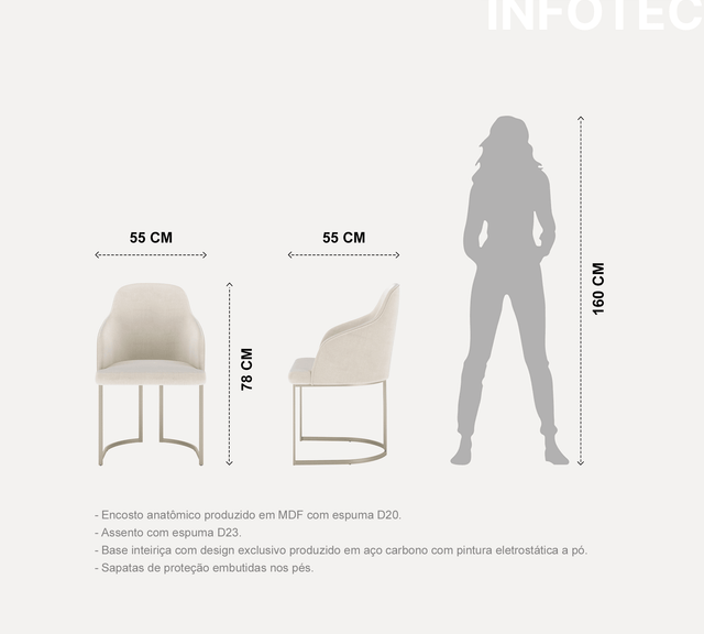 Cadeira de Aço Carbono Albany - Dourado