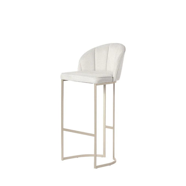 Banqueta Alta de Aço Beverly - Champanhe - Champanhe c/ Linho Mescla Cru - Linked 200 02