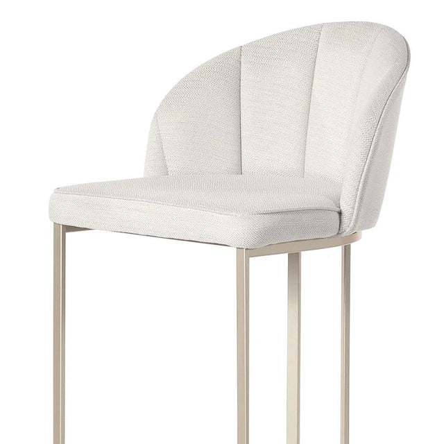 Banqueta Alta de Aço Beverly - Champanhe - Champanhe c/ Linho Mescla Cru - Linked 200 02