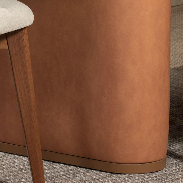 Mesa de Jantar Lintz 219 cm - Canela c/ PU Caramelo