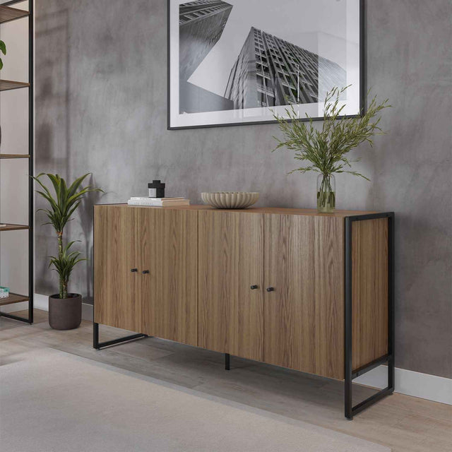 Balcão Voss 146 cm - Freijó c/ Preto Fosco