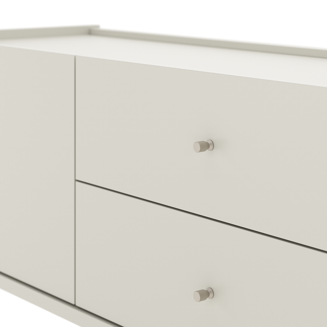 Rack para TVs até 75 Polegadas Jasper 185 cm Off White Fosco com Champanhe