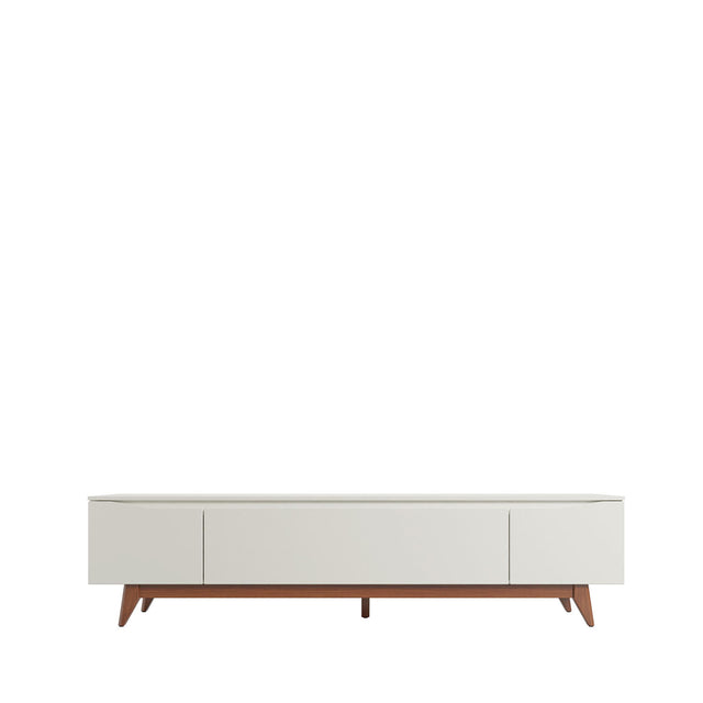 Painel Devin para TVs 75 Polegadas com Rack Flynt 2.2 Natural com Off White