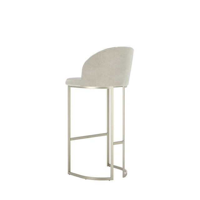 Banqueta Alta de Aço Beverly - Champanhe - Champanhe c/ Linho Mescla Cru - Linked 200 02